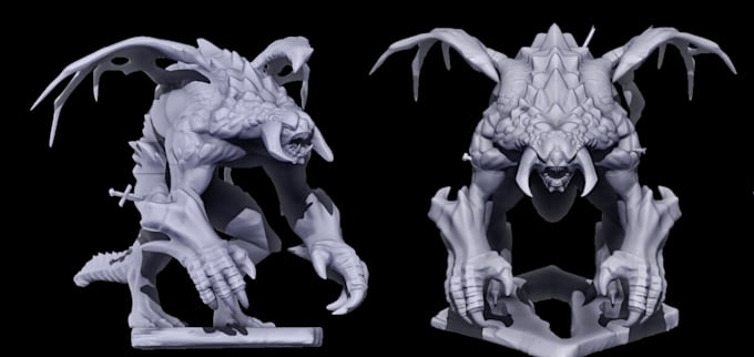 Gig Preview - Design and sculpt detail 3d model, figurine for 3d printing in zbrush