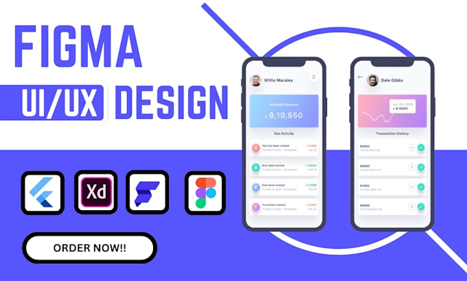 Gig Preview - Do figma app UI design, flutter flutterflow app bubble mobile android app design