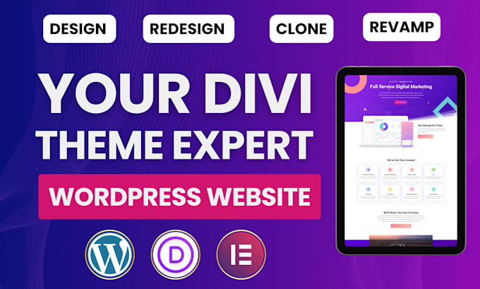 Gig Preview - Be your divi theme expert for wordpress divi website by divi theme, divi builder