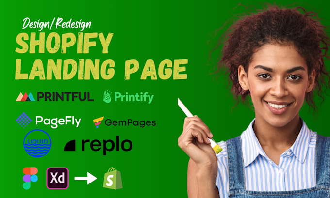 Gig Preview - Do shopify landing page with gempages motion impulse impact streamline zipfly