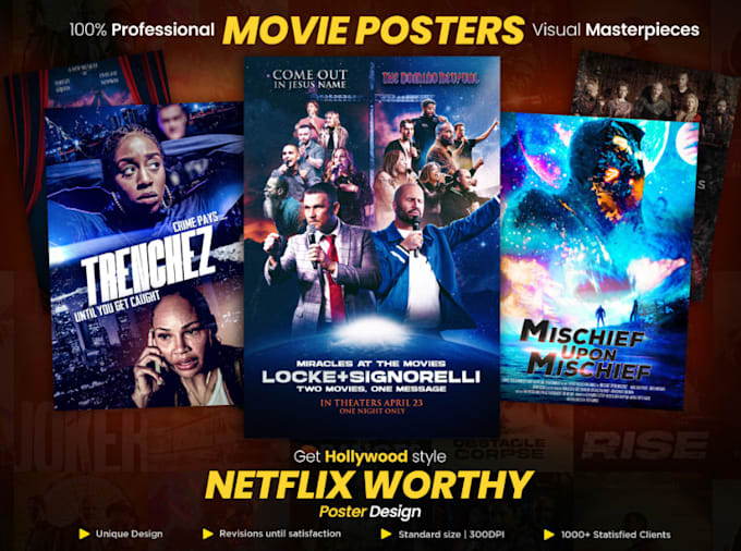 Gig Preview - Design netflix movie poster, hollywood movie poster, nollywood movie poster