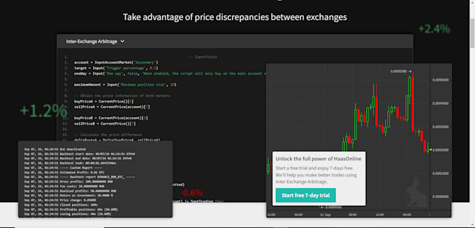 Gig Preview - Create arbitrage bot high frequency bot copy trading bot telegram bot grid bot