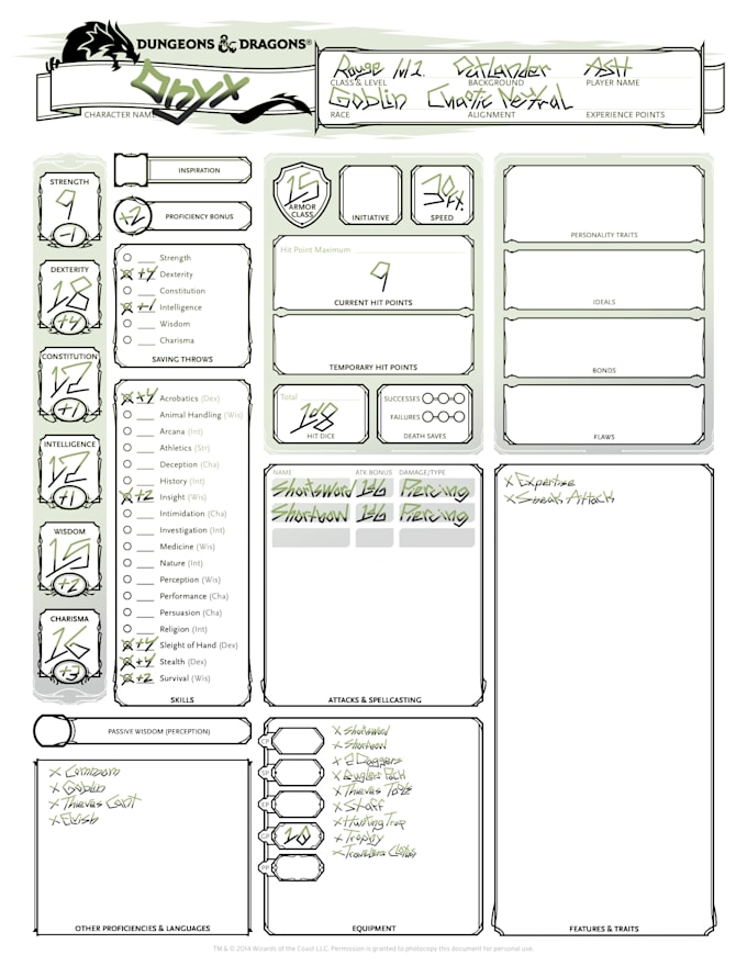 Gig Preview - Customize your dnd character sheet