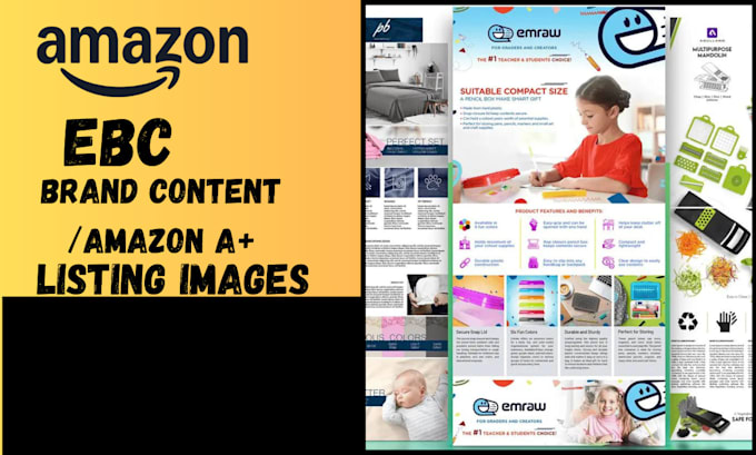 Gig Preview - Design amazon ebc, enhanced brand content amazon a plus and infographic product