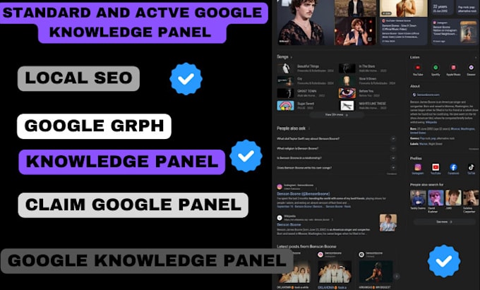 Gig Preview - Create a verified google knowledgepanel for personal, brand or company