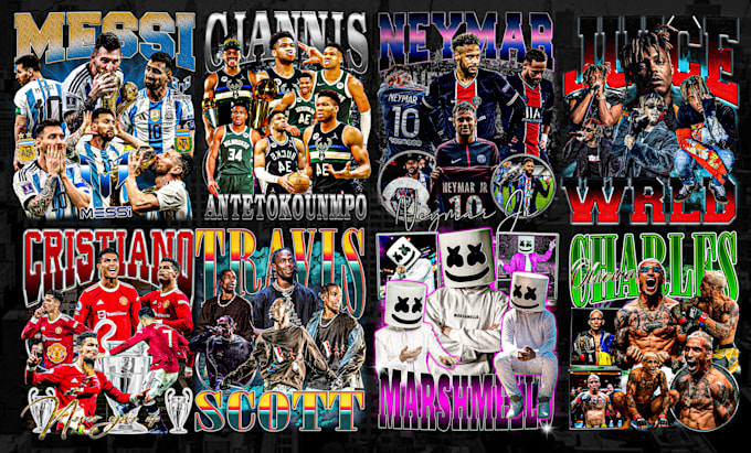 Gig Preview - 90s bootleg rap nba nfl all sports vintage tee design