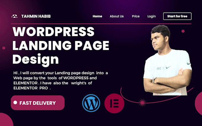 Gig Preview - Design pixel perfect wordpress landing page  figma to wp PSD to wp