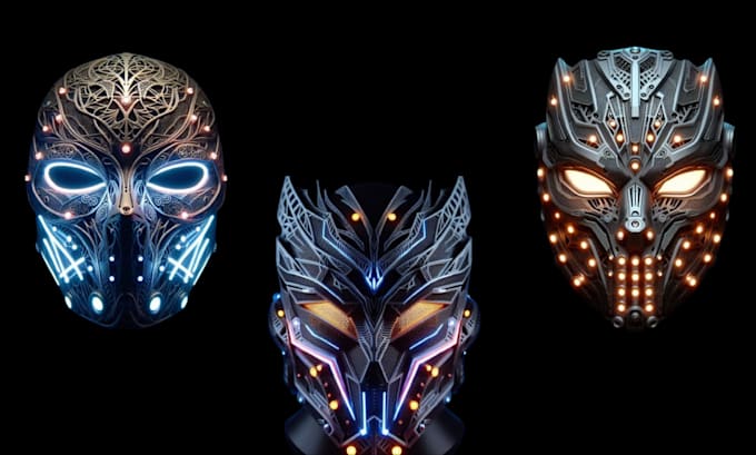 Gig Preview - Do unique 3d mask 3d helmet 3d model 3d cosplay cyberpunk mask for 3d printing