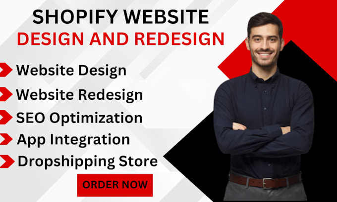 Gig Preview - Build shopify website design shopify website redesign shopify dropshipping store