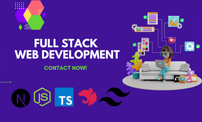 Gig Preview - Develop nextjs typescript tailwindcss shadcn nestjs full stack fast web apps