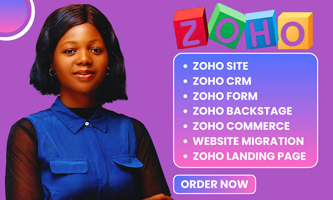 Gig Preview - Zoho sites, zoho commerce, zoho landing page, zoho backstage