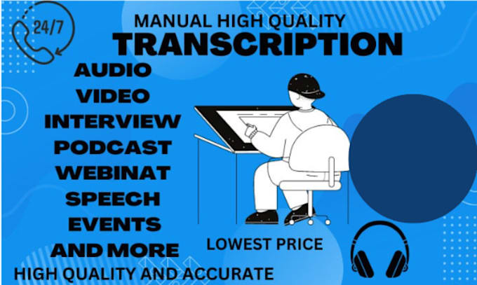 Gig Preview - Transcribe audio and do video transcription in one day