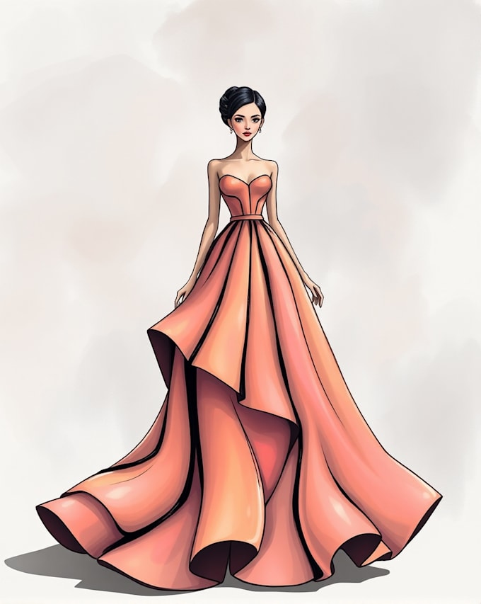 Bestseller - create custom fashion illustration using mixmedia