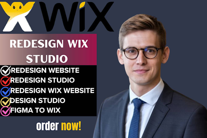 Gig Preview - Redesign wix website design, wix redesign, wix studio redesign, wix website seo