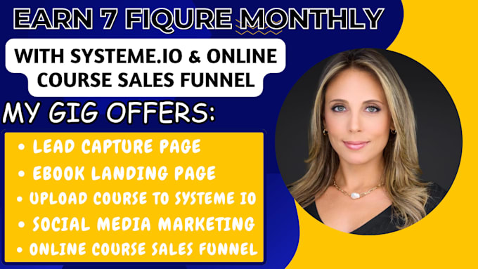 Gig Preview - Build systeme io sales funnel, domain name, transfer, online course sales funnel