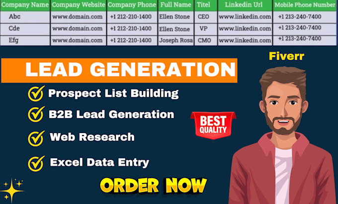 Bestseller - build targeted b2b email lead list, and linkedin leads