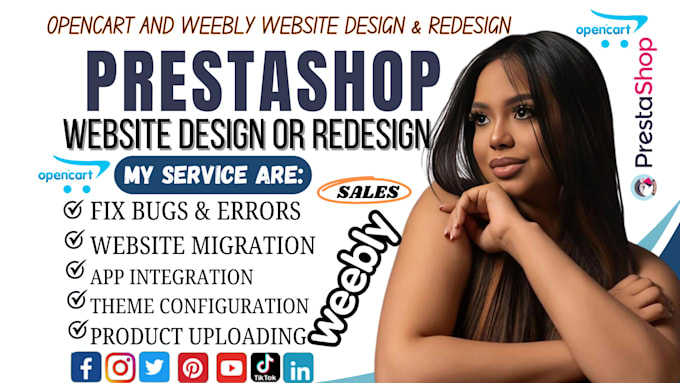 Gig Preview - Fix or customize your opencart store, prestashop, design weebly landing page web