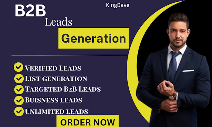 Gig Preview - Do b2b lead generation ,business leads, and prospect leads