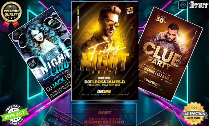 Gig Preview - Design a concert, nightclub, event or party flyer within 6 hours