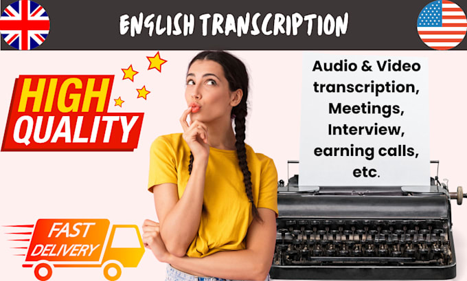 Gig Preview - Deliver professional english transcription for audio and video transcription