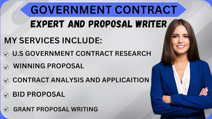 Gig Preview - Do US government contract research winning proposal bid proposal grant proposal