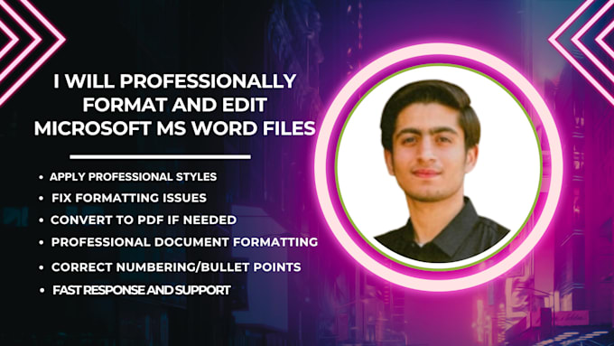 Gig Preview - Professionally format and edit microsoft ms word files