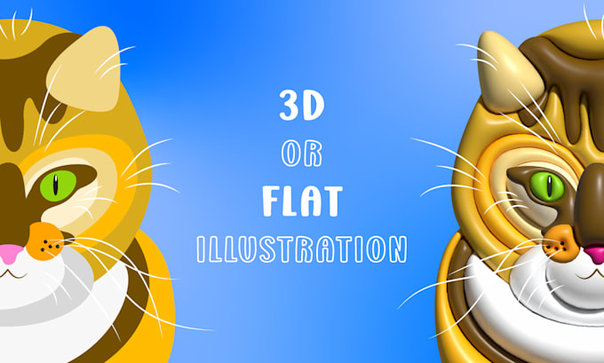 Gig Preview - Create a 3d or flat illustration of your pet based on photo