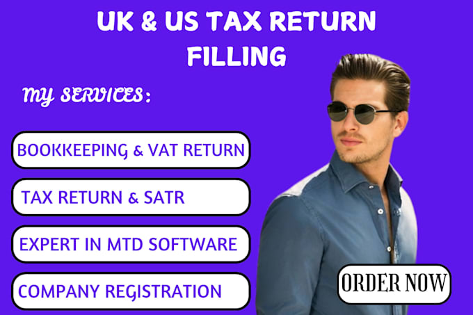 Gig Preview - File uk tax return,us tax return,vat return,canada tax,uk company account,ct600