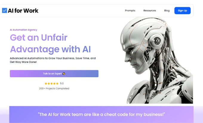 Gig Preview - Design ai automation agency website, ai agency website, ai chatbot for mortgage