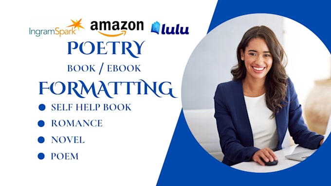 Bestseller - format poetry book, poem self help, romance novel non fiction kdp ebook publish