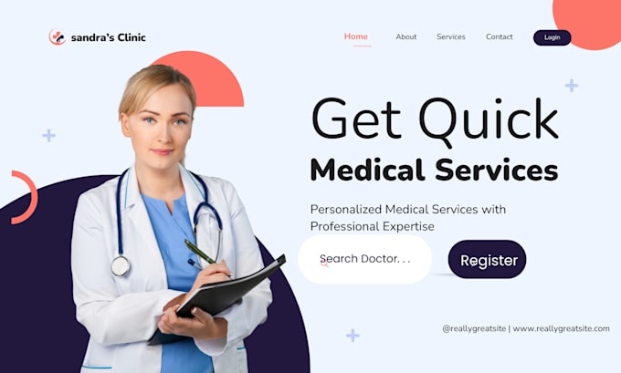 Gig Preview - Build websites for medical, healthcare, clinic, dental, therapy services website