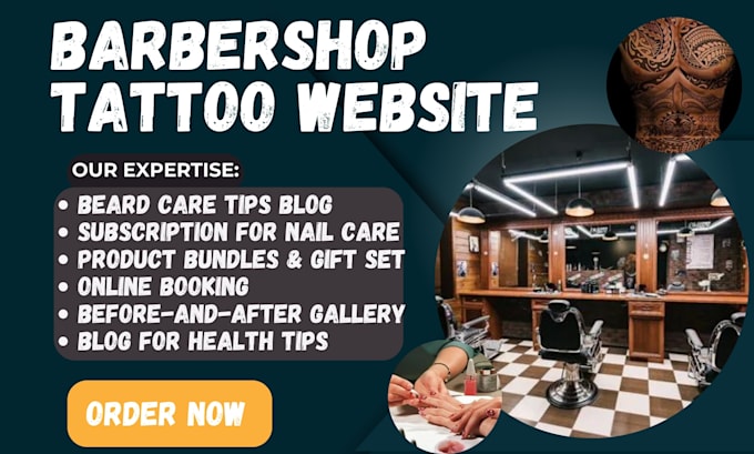 Bestseller - design barbershop gutenberg tattoo wellness center nail salon beard oil website