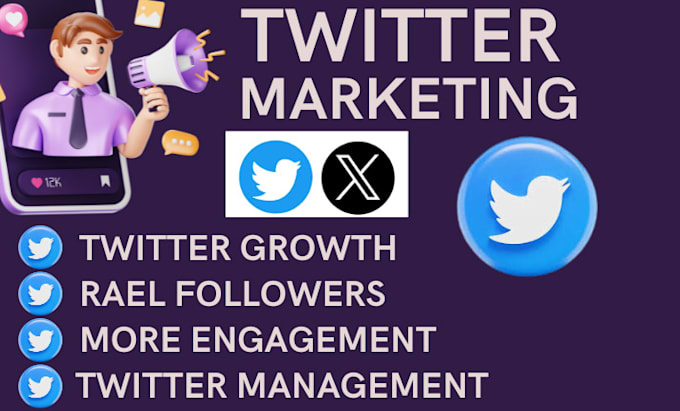 Gig Preview - Do twitter marketing to grow project organically and get new followers daily