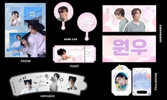 Gig Preview - Design a kpop banner event or project or merch for you