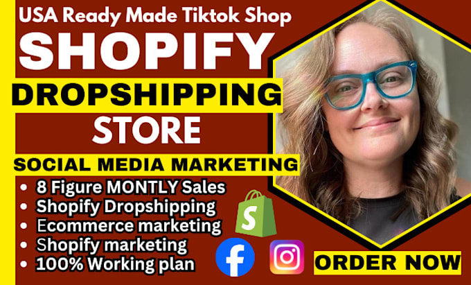 Gig Preview - Setup shopify dropshipping with USA tiktok shop listing and ready made store