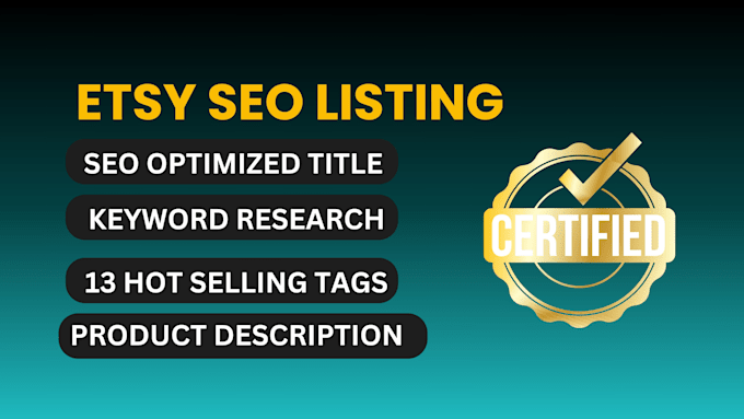 Gig Preview - Do etsy seo etsy listing setup etsy shop  etsy rank for etsy sales