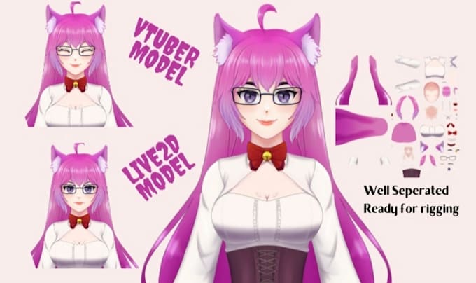 Gig Preview - Vtuber model creation draw anime art live2d vtuber model character avatar stream