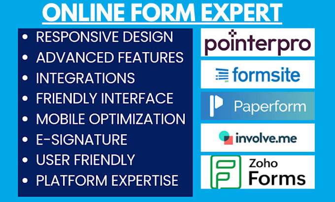 Gig Preview - Setup zoho forms formstack formsite paperform pointerpro heyform involveme