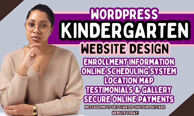 Gig Preview - Daycare website kindergarten website school website nanny childcare website