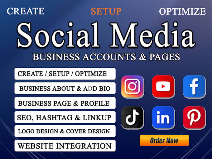 Bestseller - create and setup facebook, instagram, youtube, pinterest and all business pages