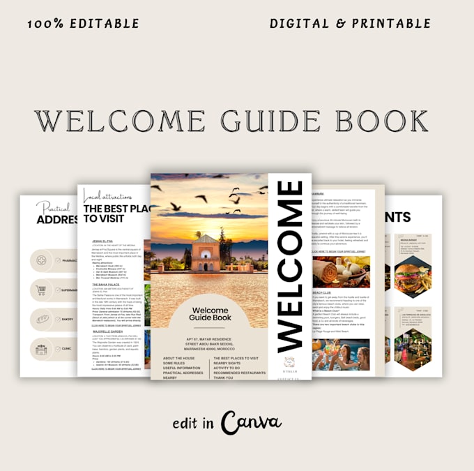 Gig Preview - Create a custom luxury welcome book for your house