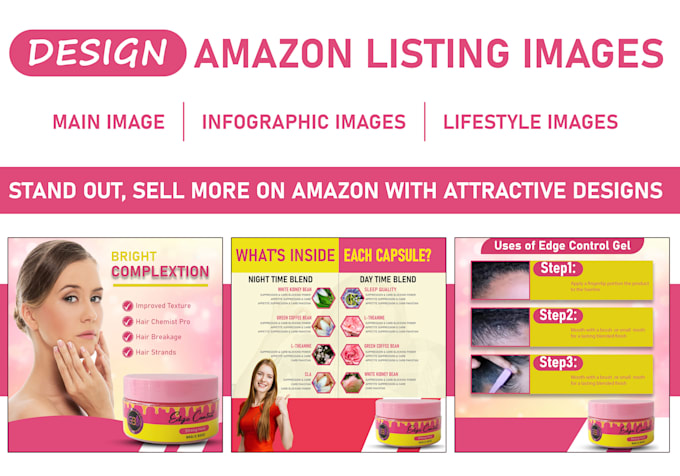 Gig Preview - Design amazon product listing images, amazon product infographic