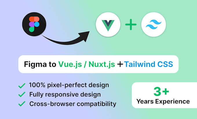 Bestseller - do figma to vue js, nuxt js development using tailwind CSS