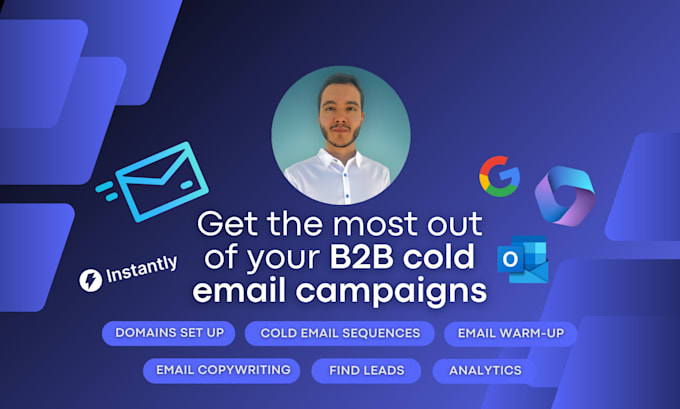 Gig Preview - Set up your b2b cold email campaign, email domains and email warmup in instantly