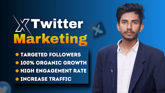 Gig Preview - Do professional x twitter marketing and promotion for organic growth followers