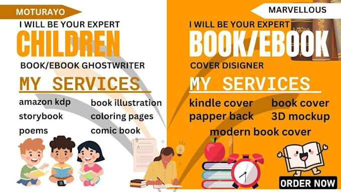 Gig Preview - Do children ebooks, lead magnets, book design, amazon KDP, powerpoint, diary