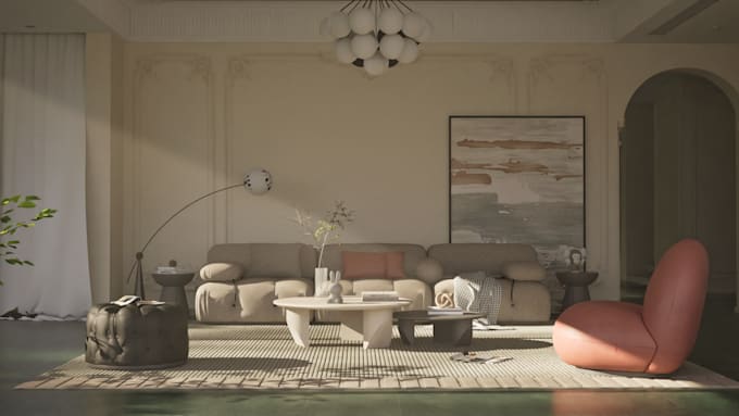 Gig Preview - Model and render photorealistic 3d interior, exterior images