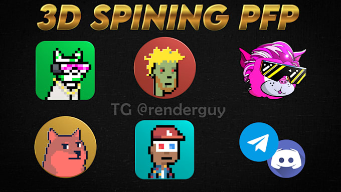 Gig Preview - Create an animated 3d spinning pfp for telegram and discord