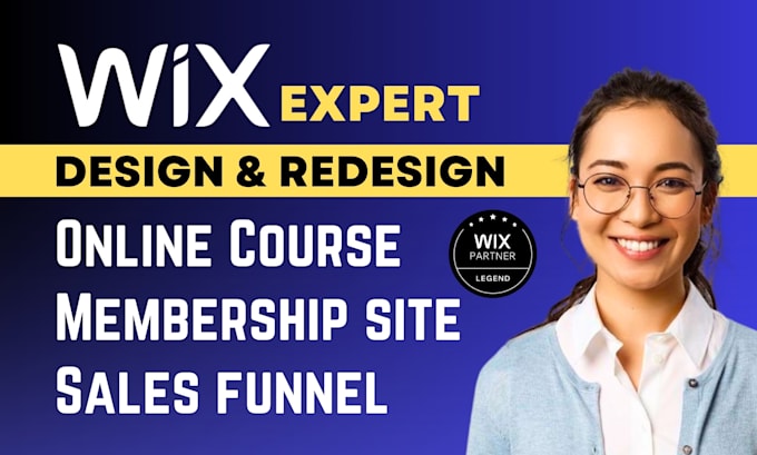 Gig Preview - Create wix online course website design, membership site setup, and sales funnel