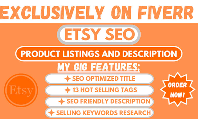 Gig Preview - Optimized etsy seo listing etsy product description and etsy product listing